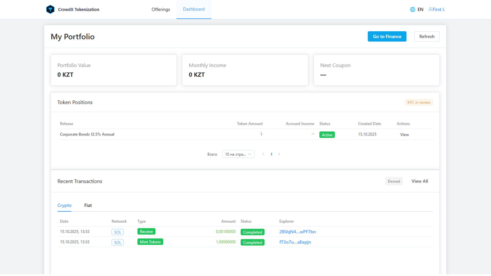 Terbona Platform - Investor Dashboard with Portfolio Management